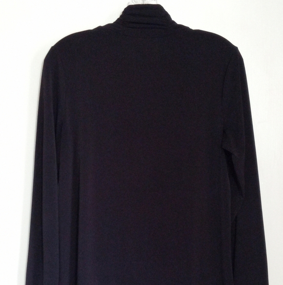 Susan Graver black mock neck long sleeve top - Picture 7 of 8
